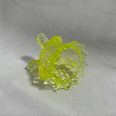 -144- Yellow Vaseline | Uranium Glass | Toothpick Holder