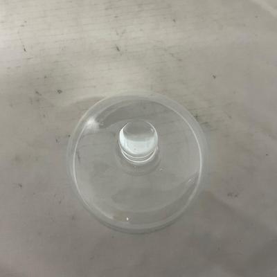 -145- Heavy Extra Small Clear Glass | Danish Design Romanian | Covered Butter Dish