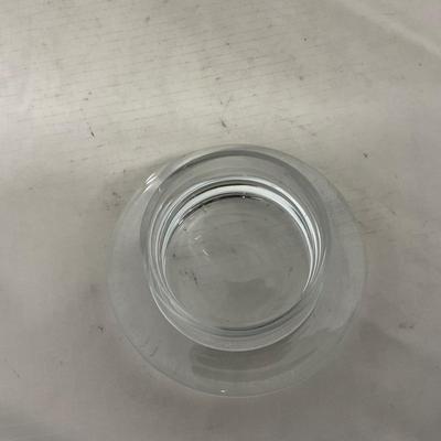 -145- Heavy Extra Small Clear Glass | Danish Design Romanian | Covered Butter Dish