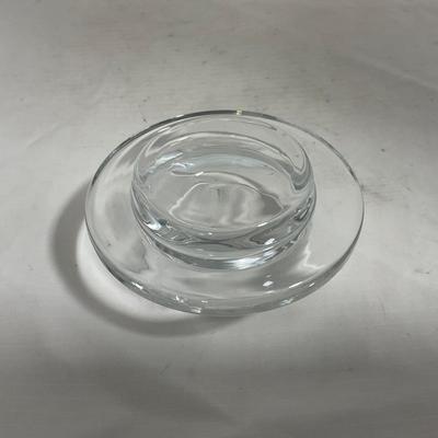 -145- Heavy Extra Small Clear Glass | Danish Design Romanian | Covered Butter Dish