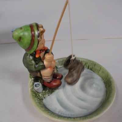 Hummel Figurine Just Fishing With Box