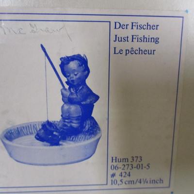 Hummel Figurine Just Fishing With Box