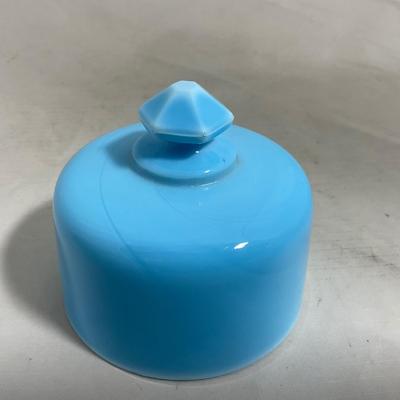-146- Small Blue Slag Glass | Marked | Covered Butter Dish