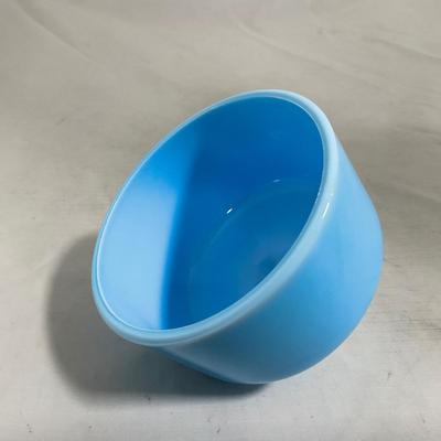 -146- Small Blue Slag Glass | Marked | Covered Butter Dish