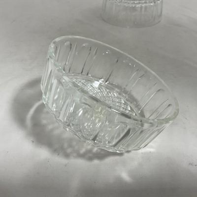 -147- Cobalt & Clear Glass | Set of Two | Covered Butter Dishes