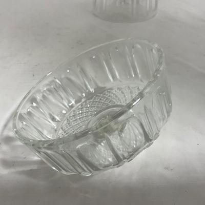 -147- Cobalt & Clear Glass | Set of Two | Covered Butter Dishes