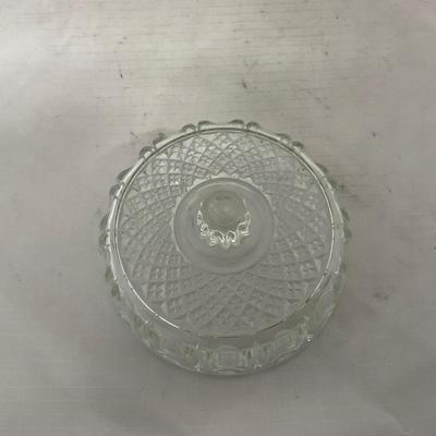 -147- Cobalt & Clear Glass | Set of Two | Covered Butter Dishes