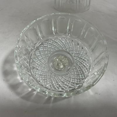 -147- Cobalt & Clear Glass | Set of Two | Covered Butter Dishes