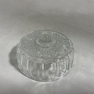-147- Cobalt & Clear Glass | Set of Two | Covered Butter Dishes