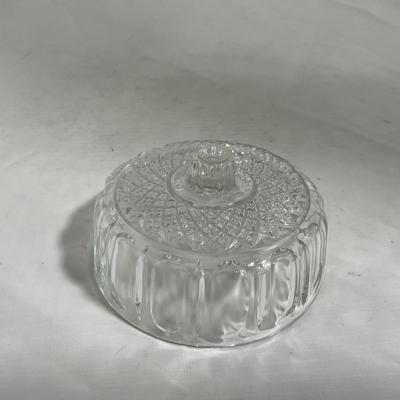 -147- Cobalt & Clear Glass | Set of Two | Covered Butter Dishes