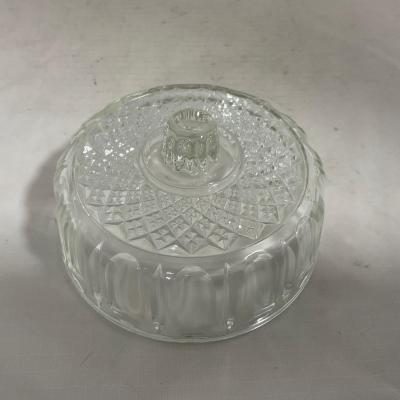 -147- Cobalt & Clear Glass | Set of Two | Covered Butter Dishes