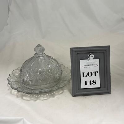 -148- Clear Glass | Covered Butter Dish