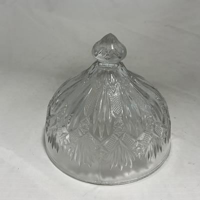 -148- Clear Glass | Covered Butter Dish