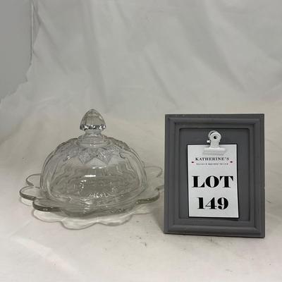 -149- Clear Glass | Simple Design | Covered Butter Dish