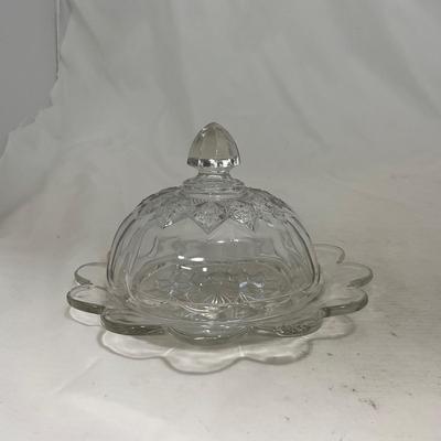 -149- Clear Glass | Simple Design | Covered Butter Dish