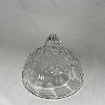 -149- Clear Glass | Simple Design | Covered Butter Dish