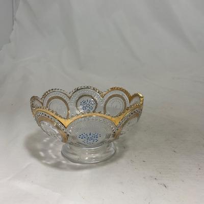 -150- Clear with Blue & Gold Accents | Dish