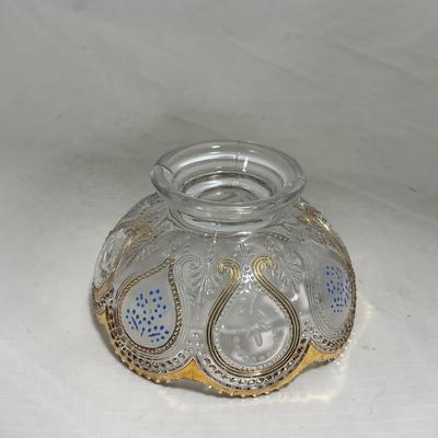 -150- Clear with Blue & Gold Accents | Dish