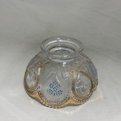 -150- Clear with Blue & Gold Accents | Dish