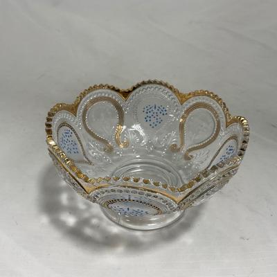 -150- Clear with Blue & Gold Accents | Dish