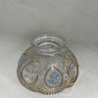 -150- Clear with Blue & Gold Accents | Dish