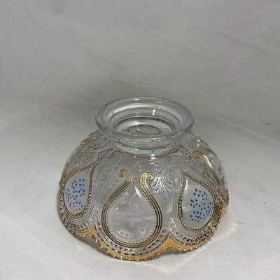-150- Clear with Blue & Gold Accents | Dish