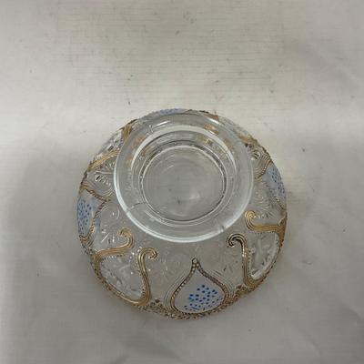 -150- Clear with Blue & Gold Accents | Dish