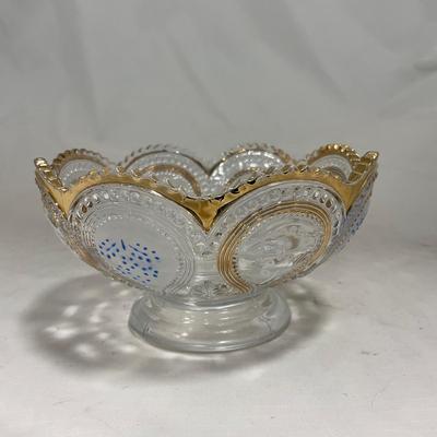 -150- Clear with Blue & Gold Accents | Dish