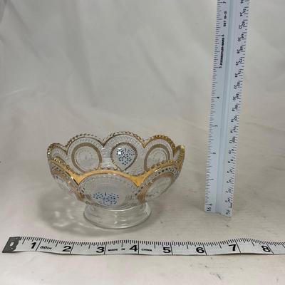 -150- Clear with Blue & Gold Accents | Dish