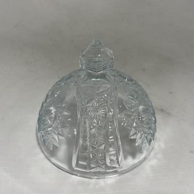 -151- Clear Glass | Children's Sized | Covered Butter Dish | Lidded Jar | Creamer & Sugar