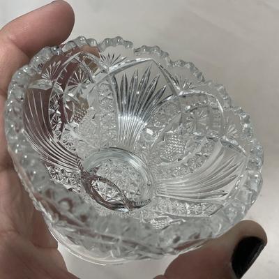 -151- Clear Glass | Children's Sized | Covered Butter Dish | Lidded Jar | Creamer & Sugar
