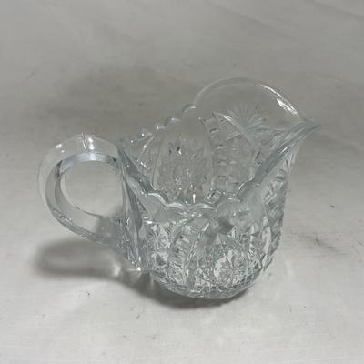 -151- Clear Glass | Children's Sized | Covered Butter Dish | Lidded Jar | Creamer & Sugar