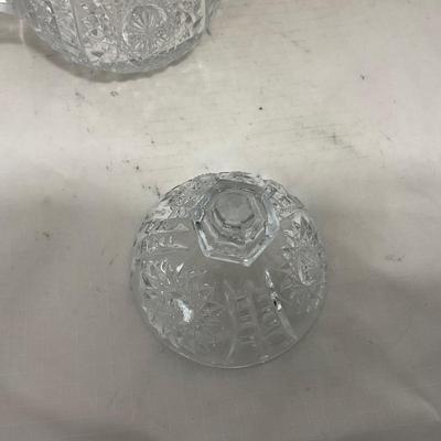 -151- Clear Glass | Children's Sized | Covered Butter Dish | Lidded Jar | Creamer & Sugar