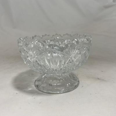 -151- Clear Glass | Children's Sized | Covered Butter Dish | Lidded Jar | Creamer & Sugar