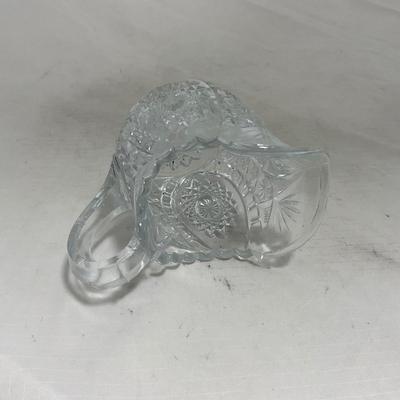 -151- Clear Glass | Children's Sized | Covered Butter Dish | Lidded Jar | Creamer & Sugar