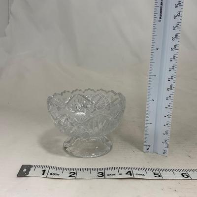 -151- Clear Glass | Children's Sized | Covered Butter Dish | Lidded Jar | Creamer & Sugar