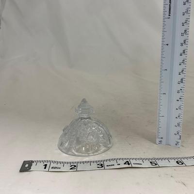 -151- Clear Glass | Children's Sized | Covered Butter Dish | Lidded Jar | Creamer & Sugar