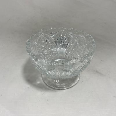 -151- Clear Glass | Children's Sized | Covered Butter Dish | Lidded Jar | Creamer & Sugar