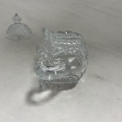-151- Clear Glass | Children's Sized | Covered Butter Dish | Lidded Jar | Creamer & Sugar