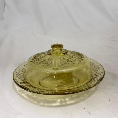 -152- Dark Yellow | Detailed | Covered Butter Dish