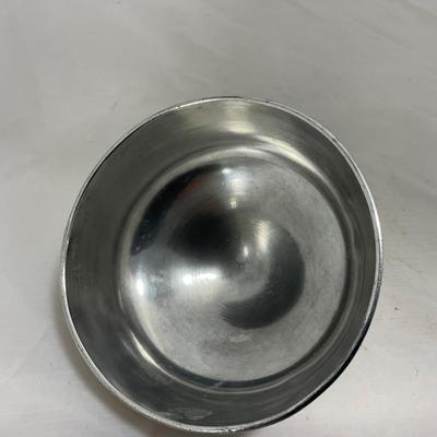 -153- Metal with Designed Rim | Butter Insert | Serving Knife | Covered Butter Dish