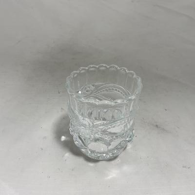 -154- Heavy Clear Glass | Matching Set | Covered Butter Dish | Toothpick Holder
