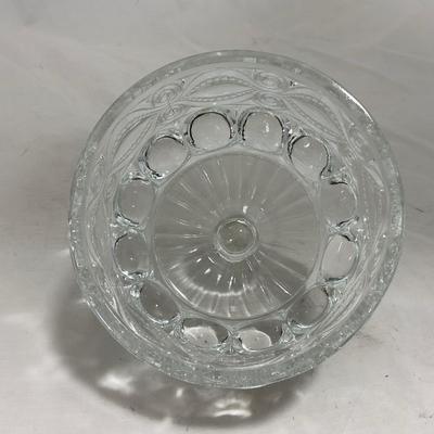 -154- Heavy Clear Glass | Matching Set | Covered Butter Dish | Toothpick Holder