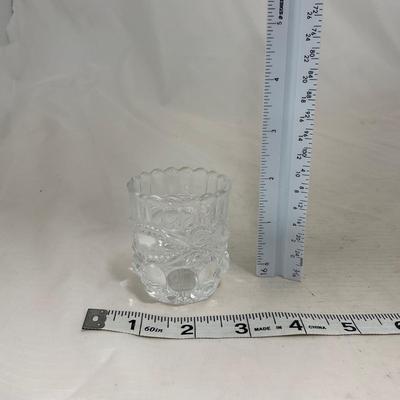 -154- Heavy Clear Glass | Matching Set | Covered Butter Dish | Toothpick Holder
