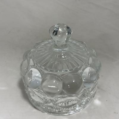 -154- Heavy Clear Glass | Matching Set | Covered Butter Dish | Toothpick Holder