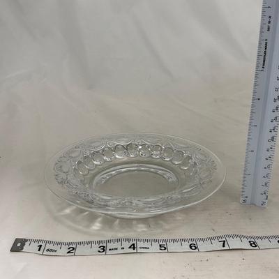 -154- Heavy Clear Glass | Matching Set | Covered Butter Dish | Toothpick Holder