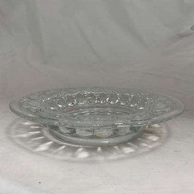 -154- Heavy Clear Glass | Matching Set | Covered Butter Dish | Toothpick Holder
