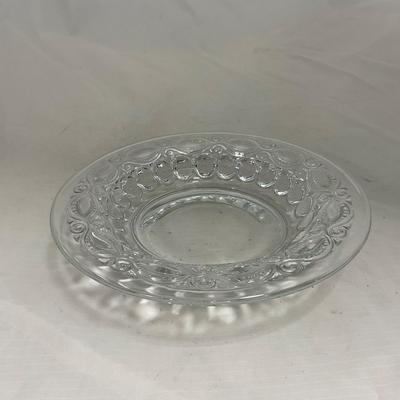 -154- Heavy Clear Glass | Matching Set | Covered Butter Dish | Toothpick Holder