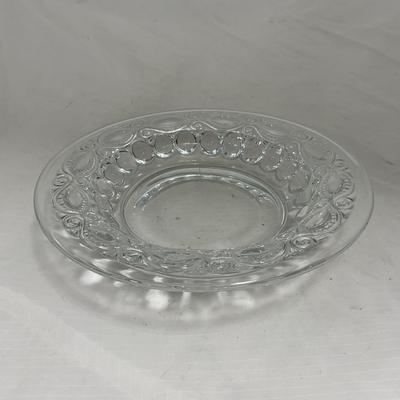 -154- Heavy Clear Glass | Matching Set | Covered Butter Dish | Toothpick Holder