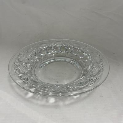 -154- Heavy Clear Glass | Matching Set | Covered Butter Dish | Toothpick Holder